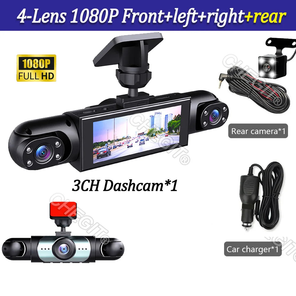 Dash Cam 360° 4 Lenti per Auto